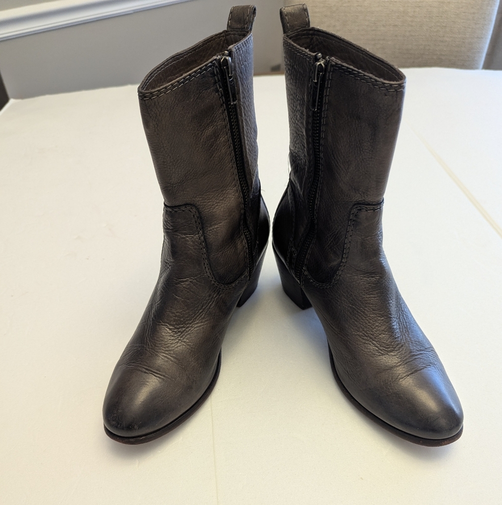 Frye Courtney Brown Leather Mid Calf Boots Size 10